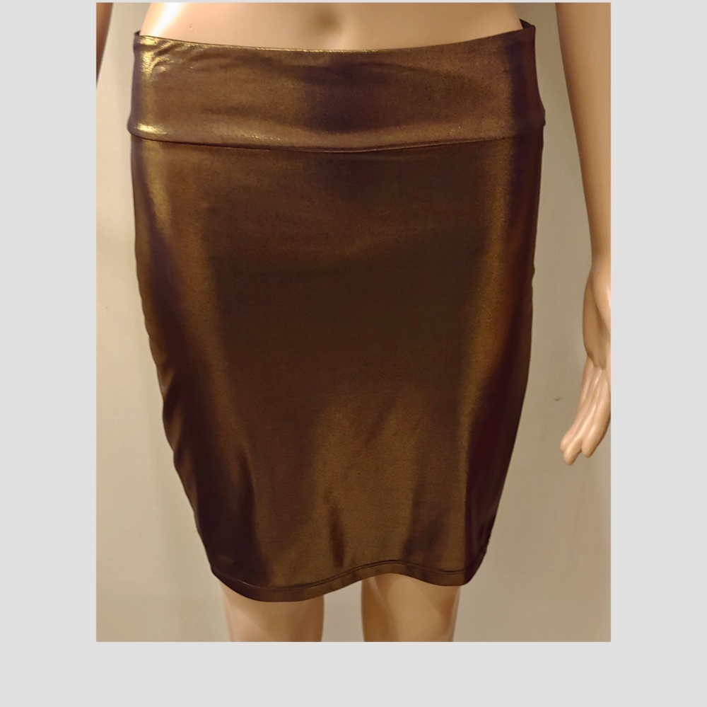 Women Gold mini skirts